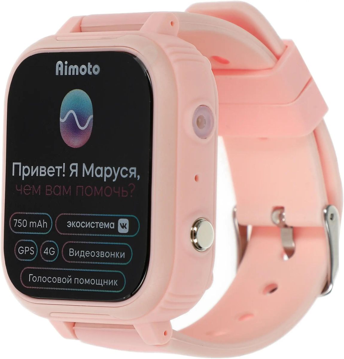 Смарт-часы Кнопка Жизни Aimoto Маруся IQ 4G,  1.44",  розовый/розовый [8108801]